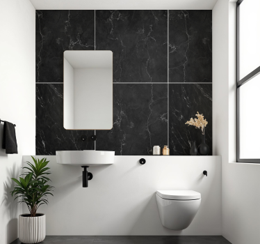 Wandtattoo Badezimmer schwarzer marmor - TenStickers