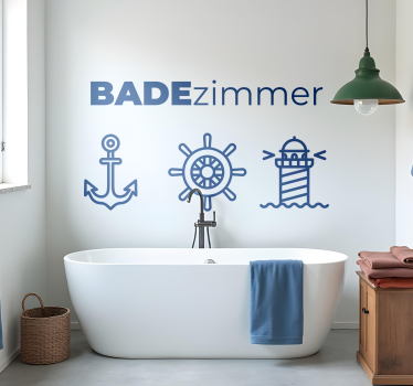Wandtattoo Badezimmer strandsymbole - TenStickers