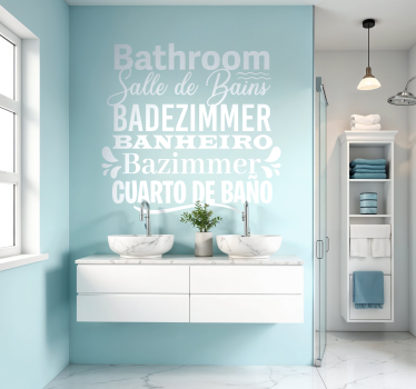 Wandtattoo Badezimmer verschiedene sprachen - TenStickers