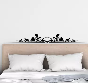 Wandtattoo bett eleganter botanischer akzent - TenStickers
