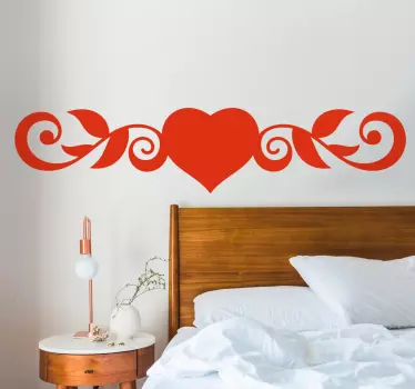 Wandtattoo Bett herzwirbelmuster - TenStickers