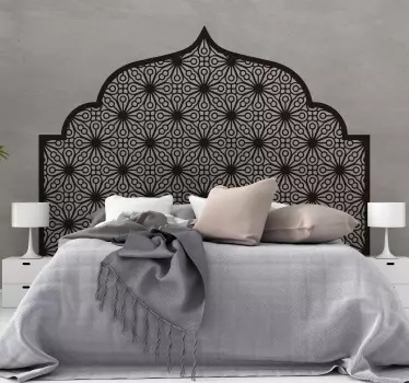 Wandtattoo Bett Monochrome Geometrie Arabisch - TenStickers