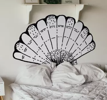 Wandtattoo bett muschel kontur - TenStickers