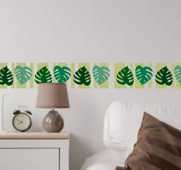 Wandtattoo Pflanze Blätter auf Hintergrund - TenStickers