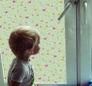 Fensteraufkleber Blumen und Schmetterlinge - TenStickers