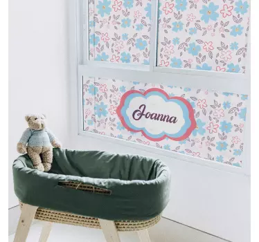 Blume Aufkleber Blumenmuster mit Namen - TenStickers