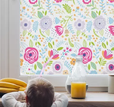 Blume Aufkleber Buntes Blumenmuster - TenStickers
