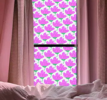 Fensteraufkleber pinkes Blumenmuster - TenStickers