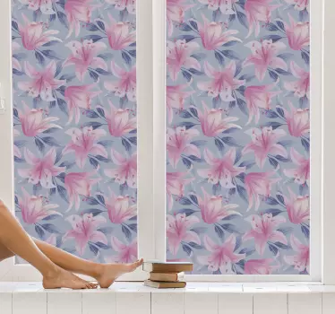 Fensteraufkleber rosa blumenmuster - TenStickers
