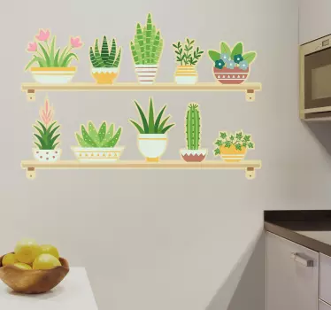 Wandtattoo küche mit topfpflanzen dekoration - TenStickers