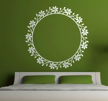 Wandtattoo Blumenbordüre Kreis - TenStickers