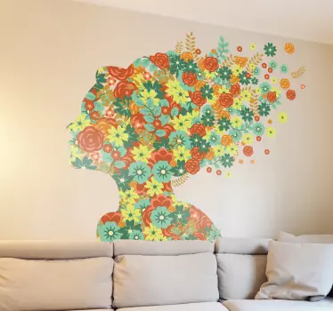 Wandtattoo Blumenkopf - TenStickers