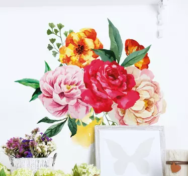 Wandtattoo Blumenstrauß Aquarellfarben - TenStickers