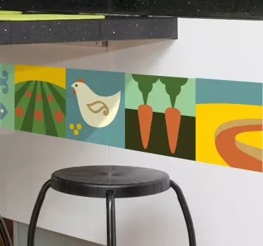 Wandtattoo Bordüre Küche - TenStickers