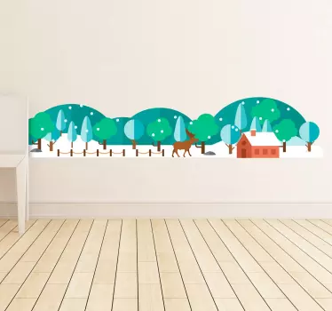 Wandtattoo Bordüre Winterwald - TenStickers