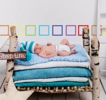 Bunte Quadrate Bordüre selbstklebend - TenStickers