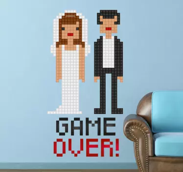 Ehepaar Game Over Wandtattoo Wohnzimmer - TenStickers