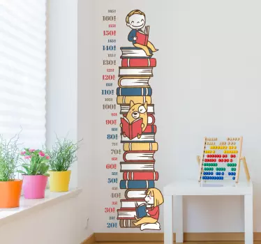 Wandtattoo Kinderzimmer Bücher Messlatte - TenStickers