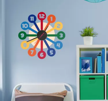 Wandtattoo bunte Uhr - TenStickers
