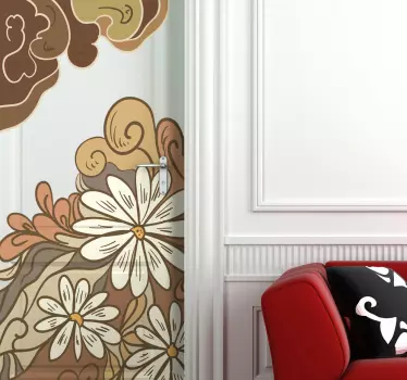 Türaufkleber dekorative Blumen - TenStickers