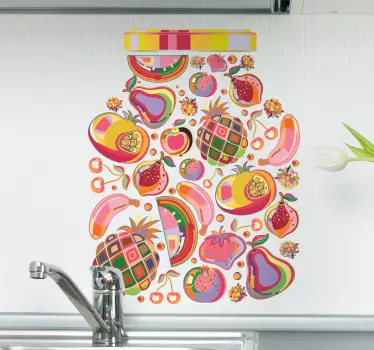 Wandtattoo Einmachglas Früchte - TenStickers