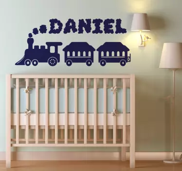 Wandtattoo Kinderzimmer Eisenbahn mit Namen - TenStickers