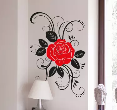 Wandtattoo elegante Rose - TenStickers