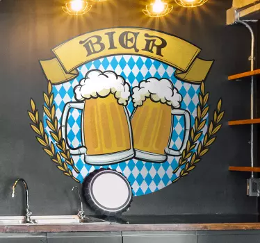 Wandtattoo Küche mit Getränke Bier - TenStickers