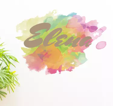 Wandtattoo Farbklecks mit Namen - TenStickers
