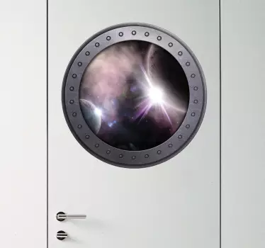 Türaufkleber Fenster zum Weltraum - TenStickers