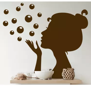 Wandtattoo Badezimmer blasen und silhouette - TenStickers