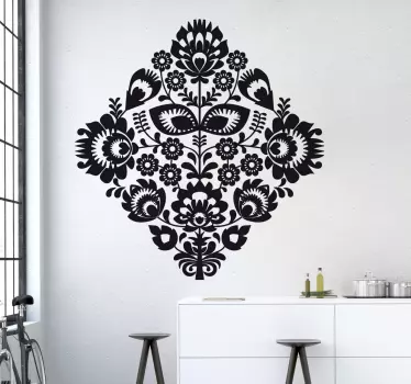 Wandtattoo florales Viereck - TenStickers