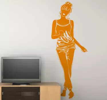 Wandtattoo fröhliche Frau - TenStickers