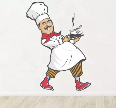 Wandtattoo Küche fröhlicher Koch - TenStickers