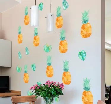 Wandtattoo Küche Struktur Ananas Skizze - TenStickers