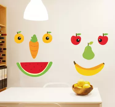 Wandtattoo Früchte Smiley - TenStickers