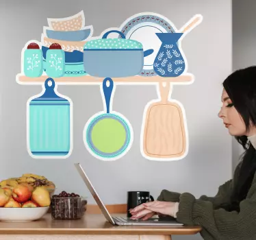 Wandtattoo küche regal für küchenutensilien - TenStickers