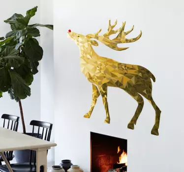 Wandtattoo goldenes Rentier - TenStickers