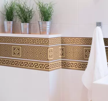 Wandtattoo Badezimmer  Bordüre selbstklebend griechisches - TenStickers