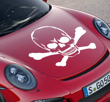 Totenkopf mit Knochen Autoaufkleber - TenStickers