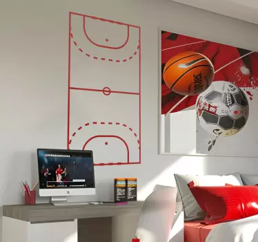 Wandtattoo Handball Platz - TenStickers