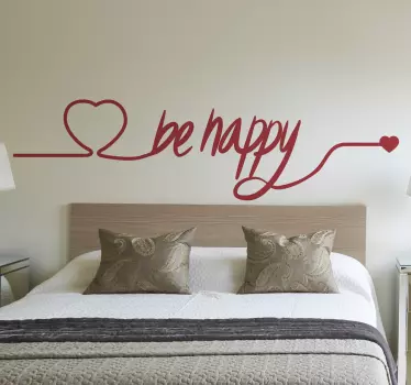 Wandtattoo Herz be happy - TenStickers