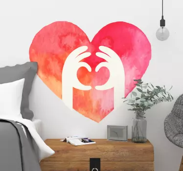 Wandtattoo Herz mit Händen - TenStickers