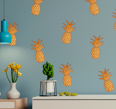 Aufkleber Wohnzimmer Ananas Icons - TenStickers