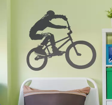 Wandaufkleber Wohnzimmer Fahrrad BMX Sprung - TenStickers