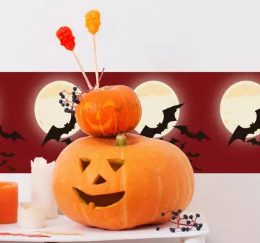 Wandaufkleber Kinderzimmer Fledermäuse Mond Halloween - TenStickers