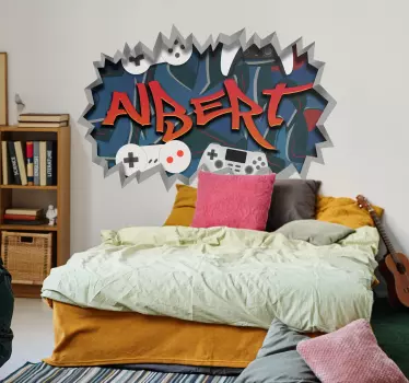 Wandtattoo Jugendzimmer Graffiti Gamer - TenStickers