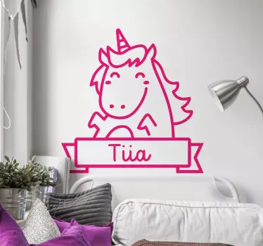 Wandtattoo kinderzimmer anpassbares einhorn-design - TenStickers