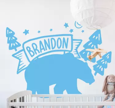 Wandtattoo kinderzimmer bär und bäume - TenStickers