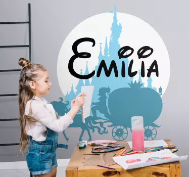 Wandtattoo Kinderzimmer blaues märchen mit namen - TenStickers